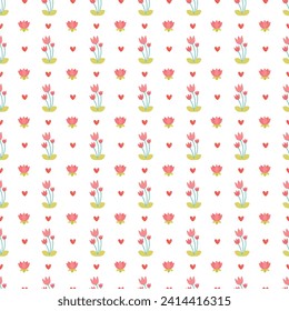 Free vector valentine flowers pattern design.