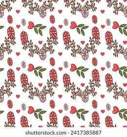 Free vector valentine flowers pattern design.