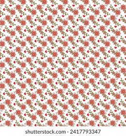 Free vector valentine flowers pattern in February.