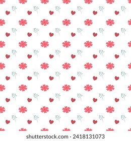 Free vector valentine flowers pattern design .