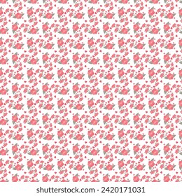Free vector valentine flowers pattern in February.