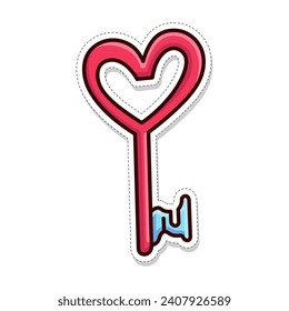 Free vector, valentine themed stickers, love locks