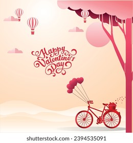 Free vector valentine`s day background in paper style