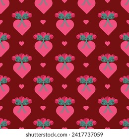 Free vector valentines flowers pattern in background.