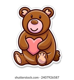 Vector libre, pegatinas temáticas de San Valentín, osos de peluche de amor