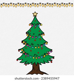 Kostenloser Vintage-Weihnachtsbaum mit LED-Leuchten