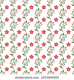 Free vector watercolor winter flowers pattern .