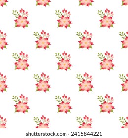 Free vector watercolor winter flowers pattern .
