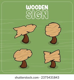 Paquete De Signos De Madera Vector Gratuito De Cuatro