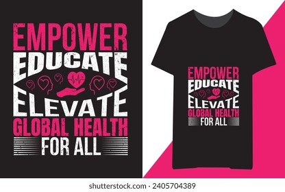 Free vector world health day celebration T-shirt design