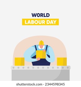 Free Vector World Labour Day Illustration for Social Media, International Labour Day, Vector Art