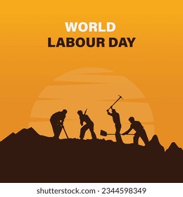 Free Vector World Labour Day Illustration for Social Media, International Labour Day, Vector Art