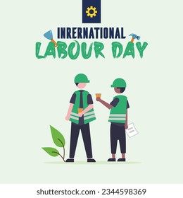 Free Vector World Labour Day Illustration for Social Media, International Labour Day, Vector Art