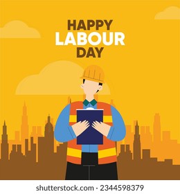 Free Vector World Labour Day Illustration for Social Media, International Labour Day, Vector Art