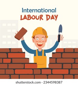 Free Vector World Labour Day Illustration for Social Media, International Labour Day, Vector Art