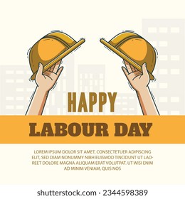 Ilustración del Día Mundial del Trabajo por Vectores Gratuitos para los Medios Sociales, Día Internacional del Trabajo, Arte Vector
