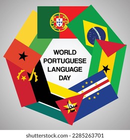 Free vector  World Portuguese Language Day illustration