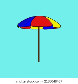 Free vector - Yellow, red and blue beach umbrella