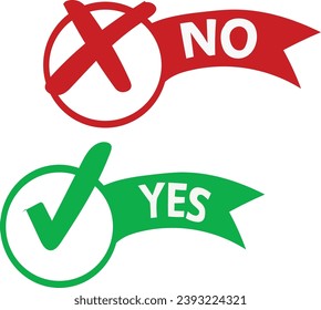 free vector Yes No Or Agree Disagree Sign With Red Green