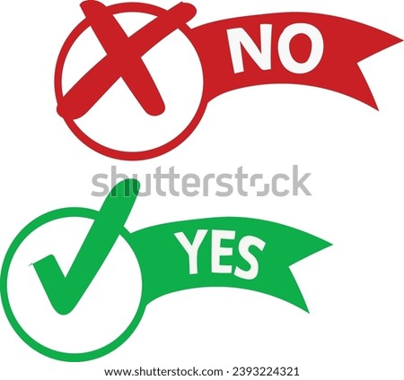 free vector Yes No Or Agree Disagree Sign With Red Green