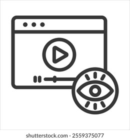Free Video Outline Icon Vector Illustration