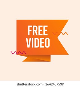 Free Video Text Label Vector Template Design Illustration