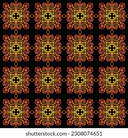  Free Vintage decorative elements vector pattern background, Seamless repeat pattern mandalas. Perfect for printing on fabric or paper.