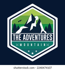 Free Vintage vector colure 
 adventure  badge, label, patch emblem, badges logo