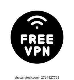 Free Virtual Private Network Wifi Connection Circular Vector Symbol