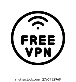 Free VPN Wireless Connection Outline Sign