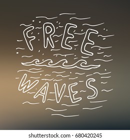 Free waves creative surfing logo