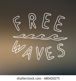 Free waves creative surfing logo