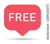 Free web button sign, promotion design label icon, gratis business vector illustration .