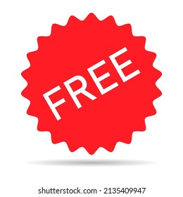 Free web button sign, promotion design label icon, gratis business vector illustration .