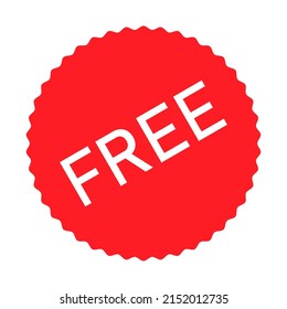 Free web button sign, promotion design label icon, gratis business vector illustration .
