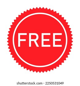 Free web button sign, promotion design label icon, gratis business vector illustration .