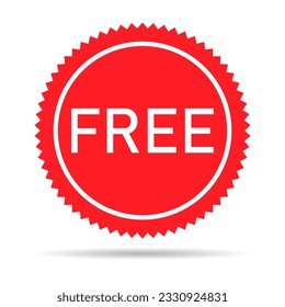 Free web button sign, promotion design label icon, gratis business vector illustration .