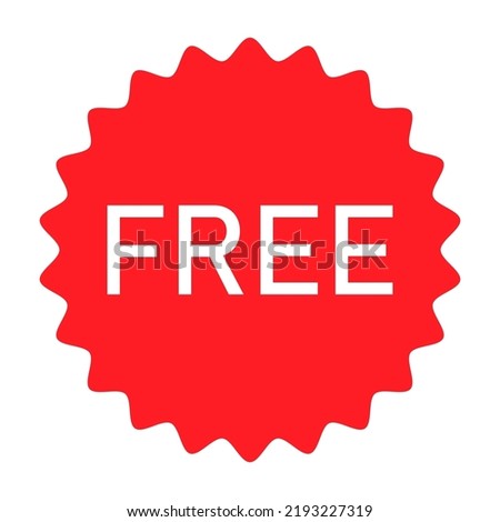 Free web button sign, promotion design label icon, gratis business vector illustration .