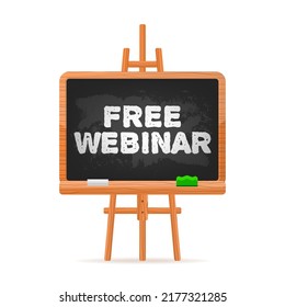 Free webinar black school board for celebration design. Vector illustration