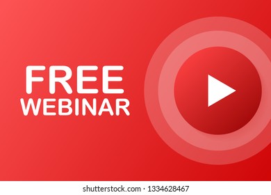 Free Webinar Button, Badge, icon, logo. Vector stock illustration.