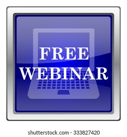 Free Webinar Icon. Internet Button On White Background. EPS10 Vector.
