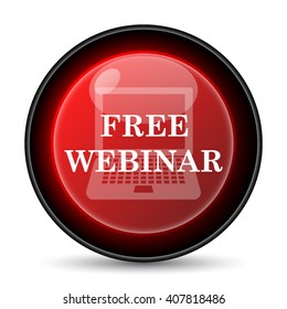 Free webinar icon. Internet button on white background. EPS10 vector
