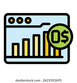 Free webinar icon outline vector. Video training. Live course color flat