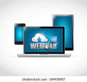 free webinar on all platforms illustration design graphic over white