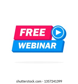 Free webinar play online button vector illustration.