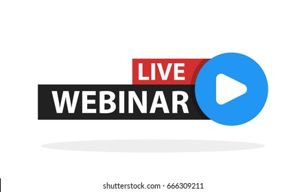 Free Webinar Play Online Button Vector Illustration.