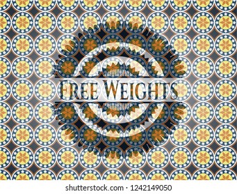 Free Weights arabesque emblem. arabic decoration.