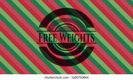 Free Weights christmas style emblem. Vector Illustration. Detailed.