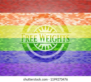 Free Weights lgbt colors emblem 