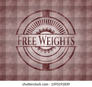 Free Weights red geometric pattern emblem. Seamless.